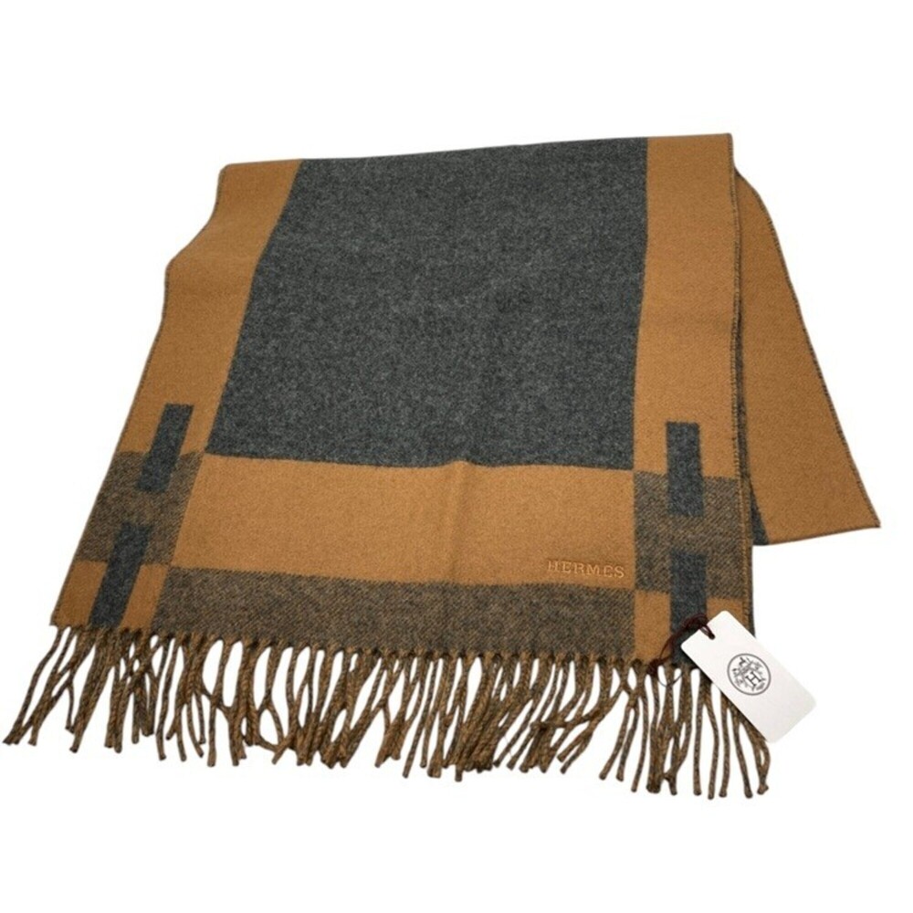 HERMES H Passant Cashmere Scarf/Stole D4